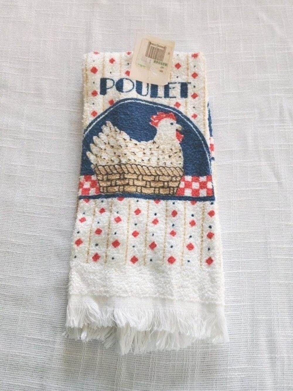 VINTAGE STEVENS LINEN KITCHEN DISH TEA TOWEL Rooster Country Farm Cottage Core